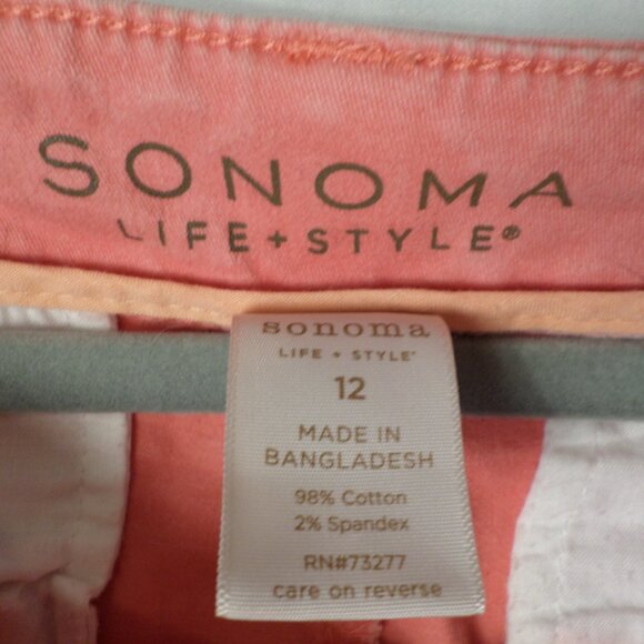 Sonoma Life + Style Modern Fit Broken Corral Pink Straight Leg Capri Pants Sz 14 - Picture 8 of 14